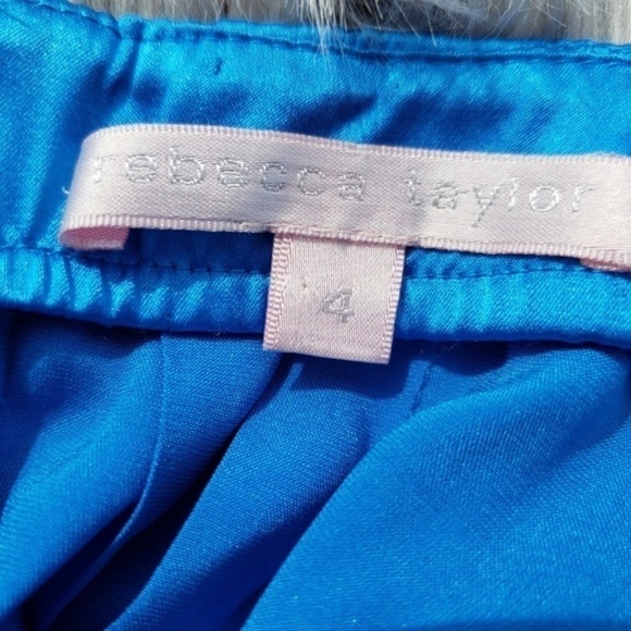 Rebecca Taylor Silk Stretch Slip Dress Blue size 4 - Picture 5 of 7